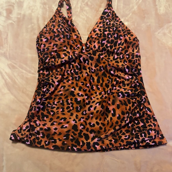 Leopard Animal Print Swim Top Size Small by New Directions - Picture 6 of 10